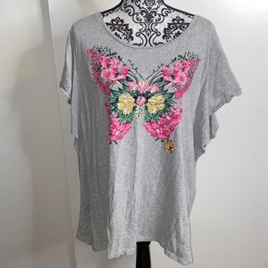Style & Co. Size 3X Butterfly Short Sleeve Shirt